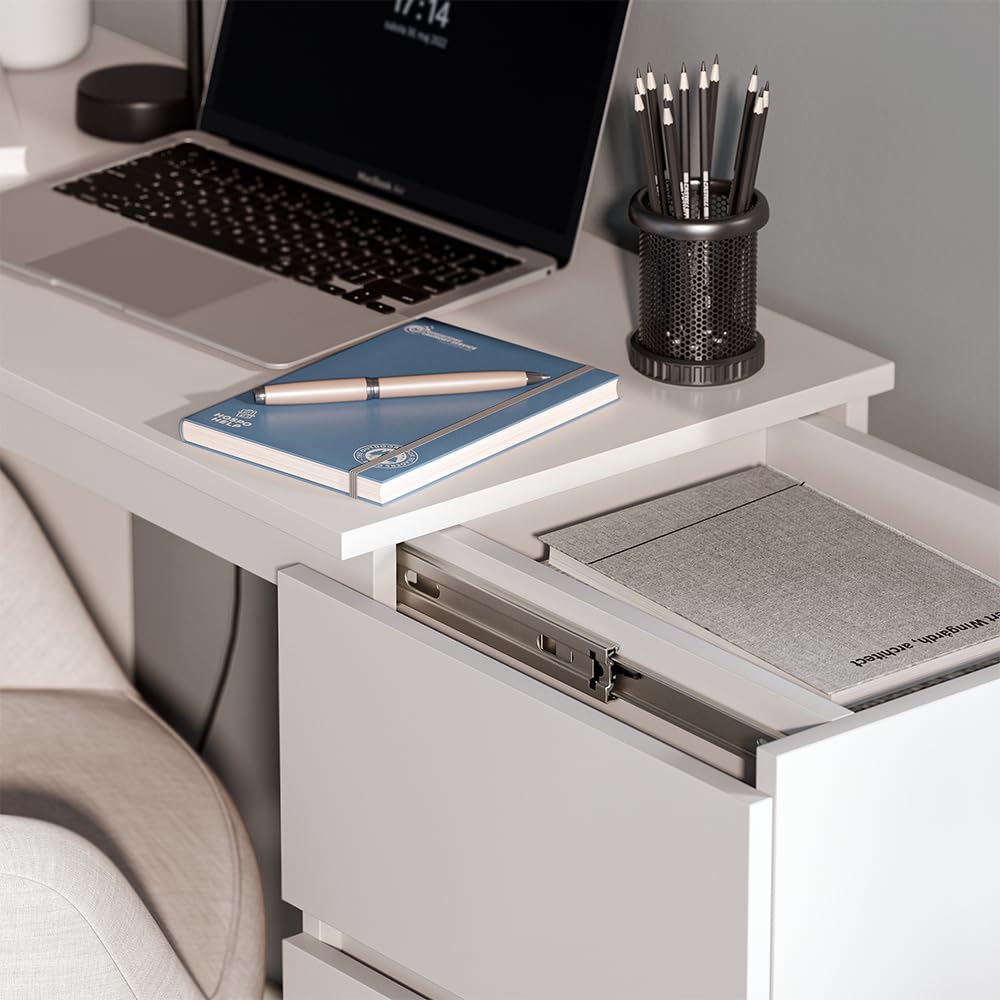 Vicco Cómoda con función Escritorio Varino, Blanco, 80 x 75.5 cm | extensible