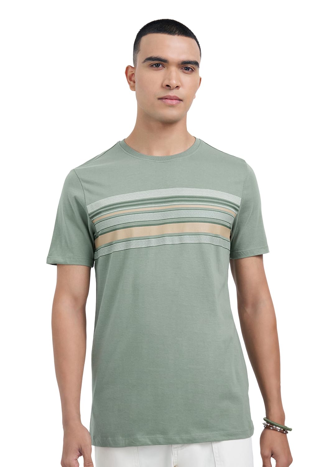 7 alt by pantaloons Men's 100% Cotton T-Shirt | Slim Fit | Round Neck | Half Sleeve-picture-19