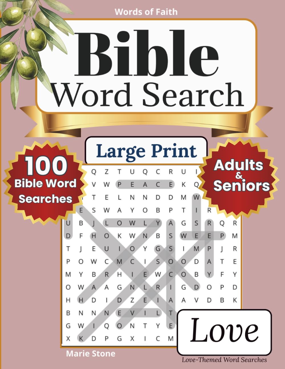 Words of Faith Bible Word Search — Love: 100 Large Print Bible Word Search Puzzles for Adults | Christian Scripture Activity Book