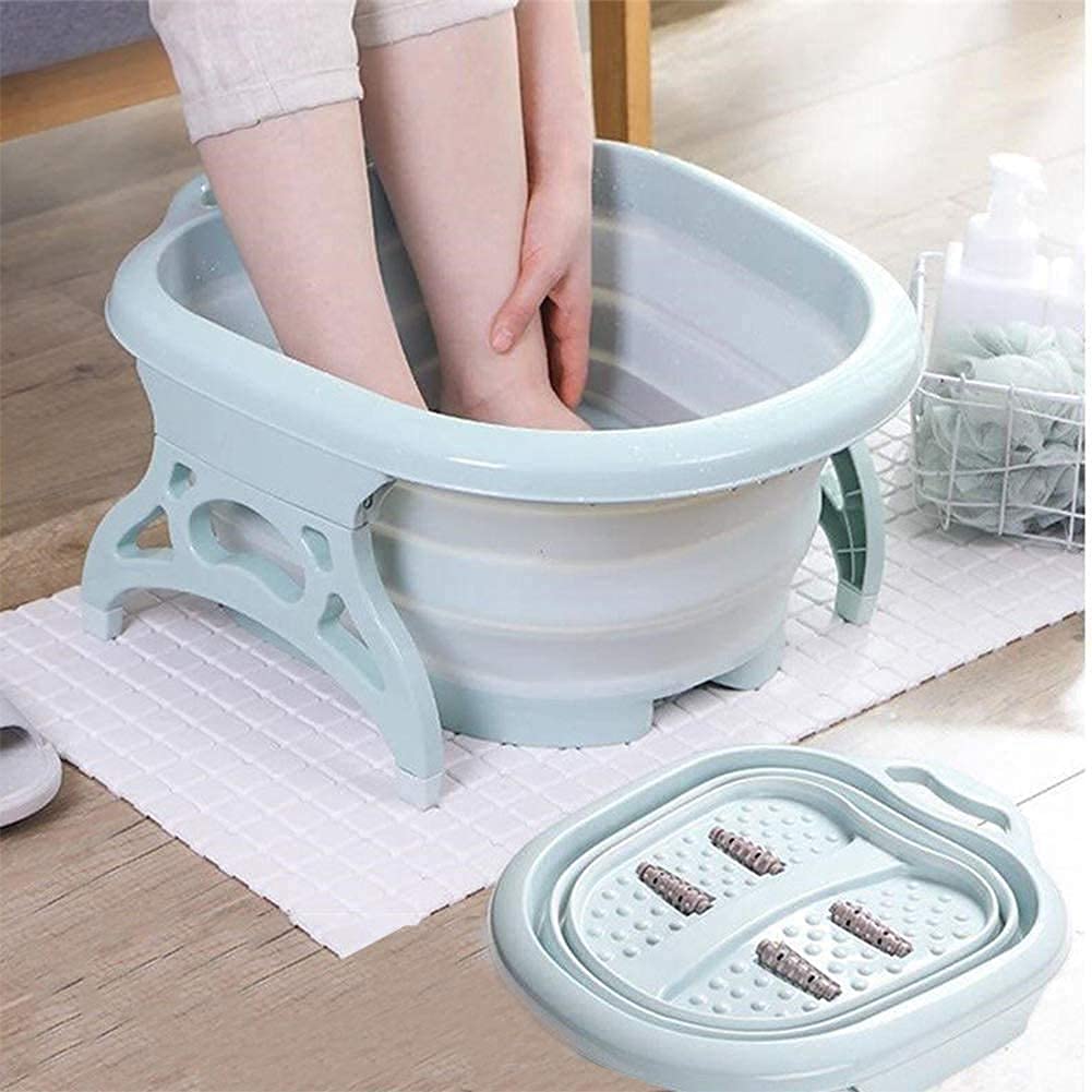 EVVIX Foldable Footbath Basin Tub SPA Massage Basin Portable Folding Travel Foot Wash Basin, Plastic/Rubber Foldable Bucket for Soaking Feet to Apply Callus Remover (Light Green) (B0BJKHPCPZ) Amazon Price History, Amazon Price Tracker