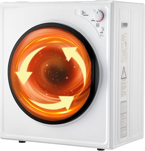 ROVSUN Secadora de ropa portátil de 9 libras -1400 W con perilla de fácil control, color blanco