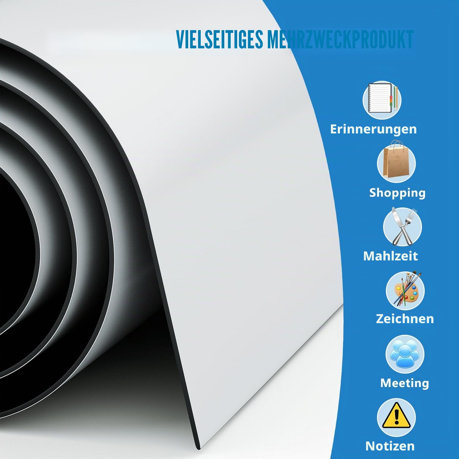 Whiteboard magnetisches Trockenlöschbrett selbstklebend A4, geeignet für Einkaufsliste von Haushaltsküchenkühlschrank und Büronadelbrett (12x 8 Zoll)