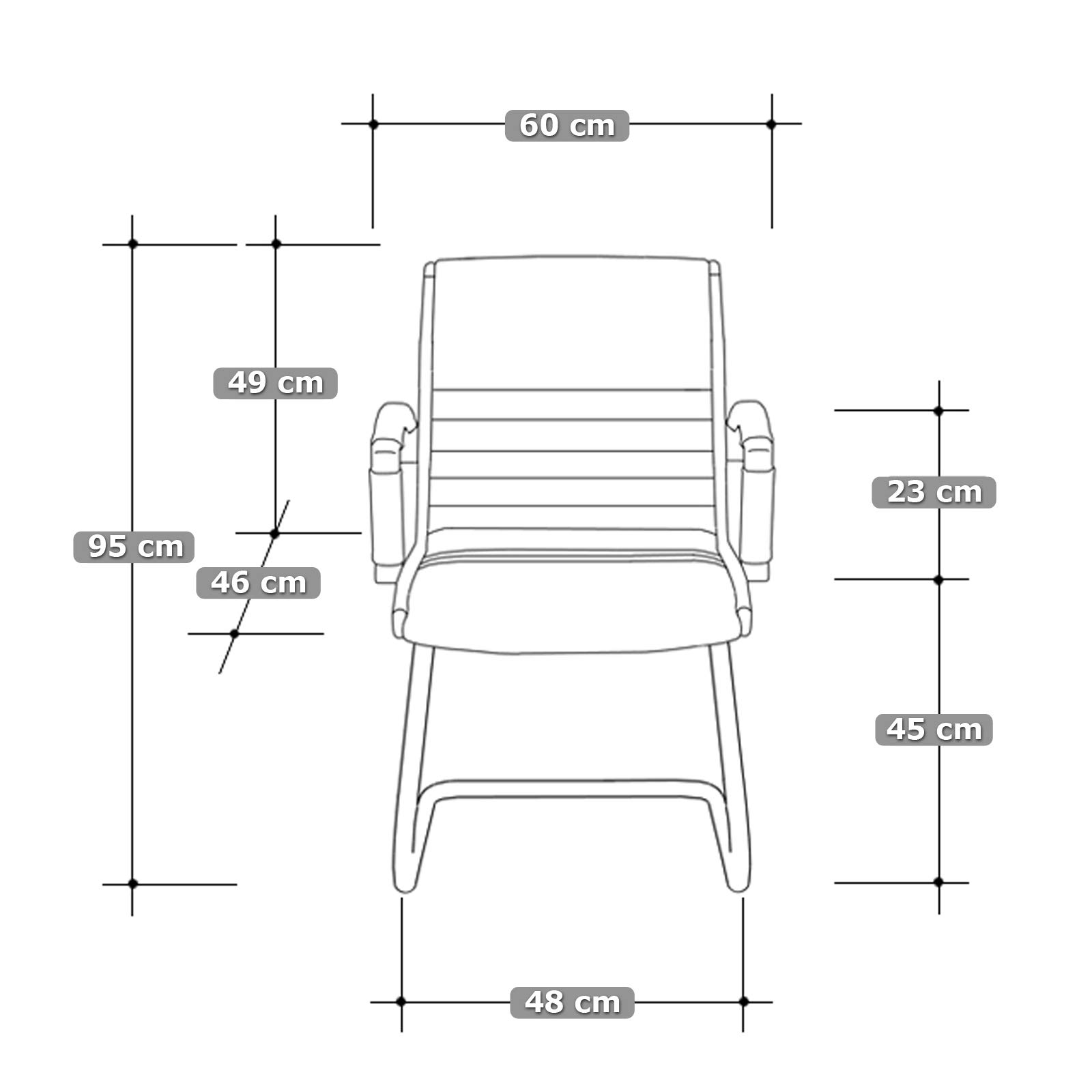 VERSEE Besucherstuhl Montreal aus Stoff, Anthrazit, Sitzhöhe 45 cm | Moderner Konferenzstuhl für Büro, Besprechungs- und Wartezimmer, ergonomisch gestaltet und stabil