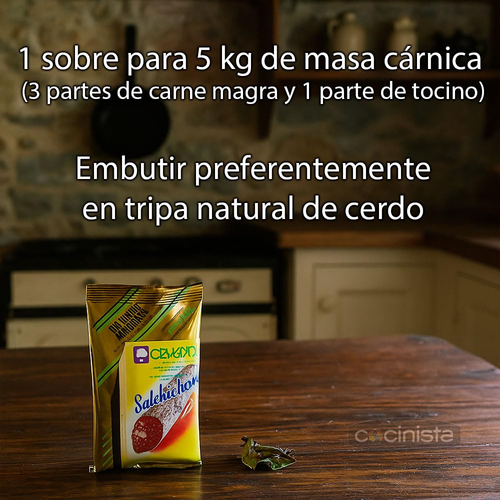 Mezcla de especias y sal para salchichón casero curado 2 sobres 5 kg carne
