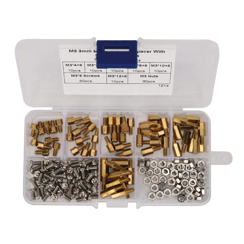 Standoff Set 1-Way Nuts Screws Fasteners Carbon Steel M2 M2.5 M3 Electronic Industry Assortment(M3)-image-5