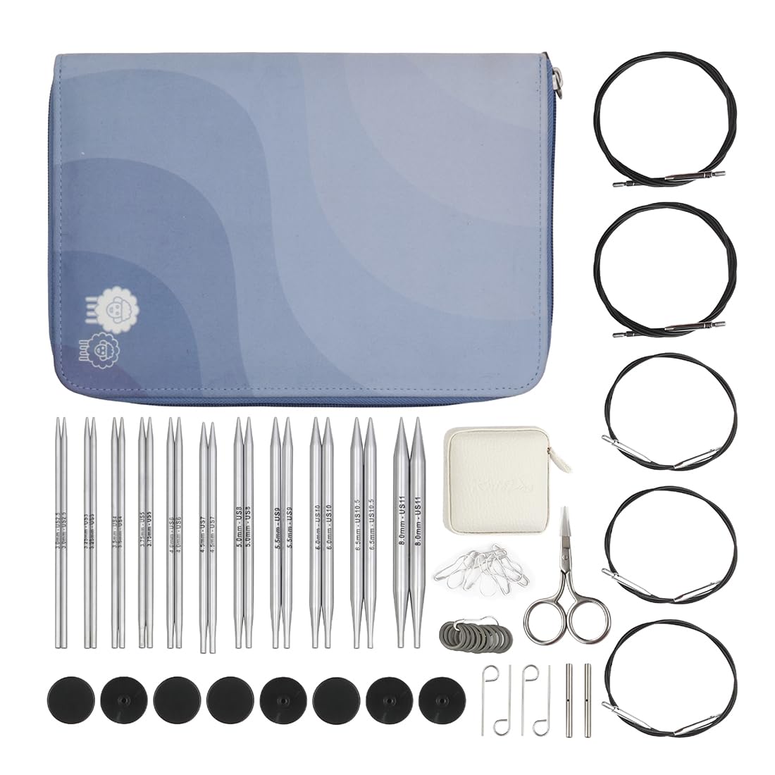 KnitPro Nova Regal Austauschbare Nadelspitzen Set 5" (13cm) | 11 Größen (3mm bis 8mm)