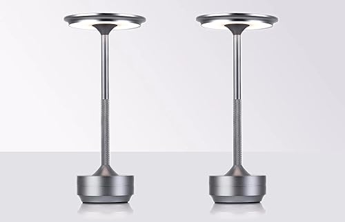 Slyshy Lámpara de mesa inalámbrica, lámpara de escritorio recargable, control táctil de 3 colores, brillo de 3 niveles, lámpara de mesa decorativa