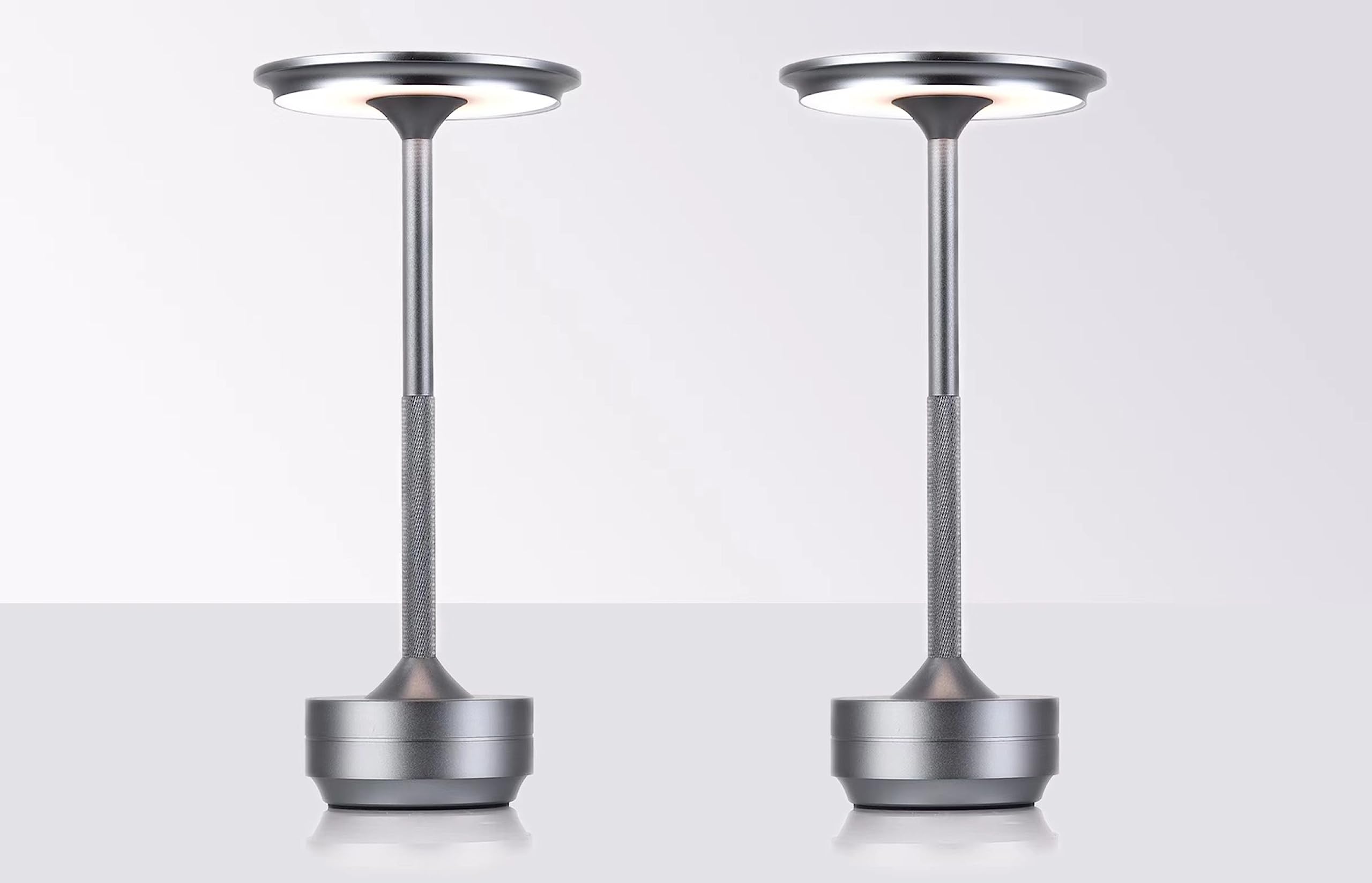 Photo 1 of Cordless Table Lamp - Rechargeable Desk Lamp 3-Color Touch Control, 3-Level Brightness, Decor Table Lamp for Living Room, Bedroom, Indoor & Outdoor Camping Light 2 Pack Silver