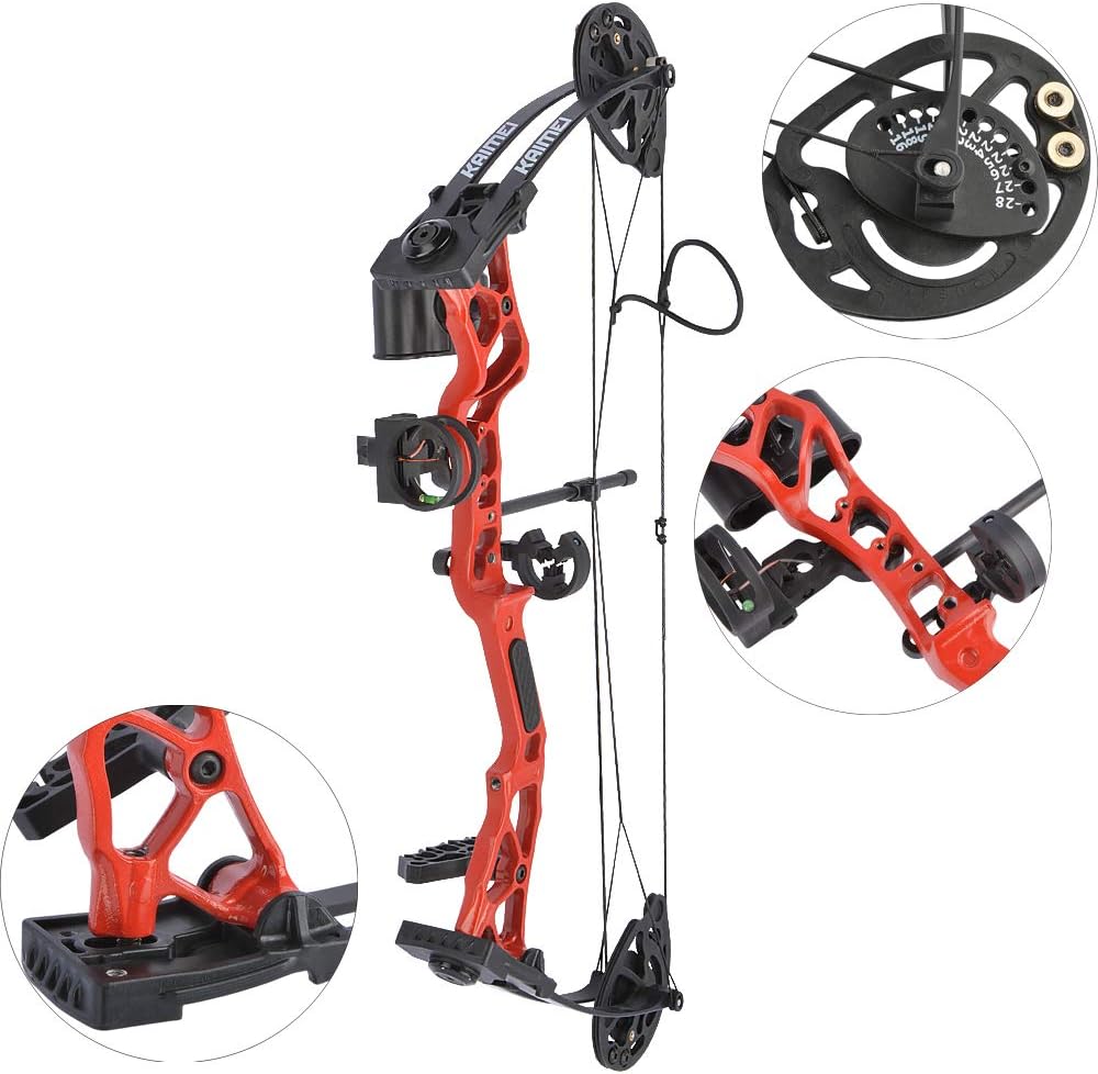 ZSHJGJR Archery Compound Bow and Arrow Set for Youth and Adults Beginner 16-28 Lbs 200 fps with Single Pin Sight Archery Hunting Shooting Kit Right Handed