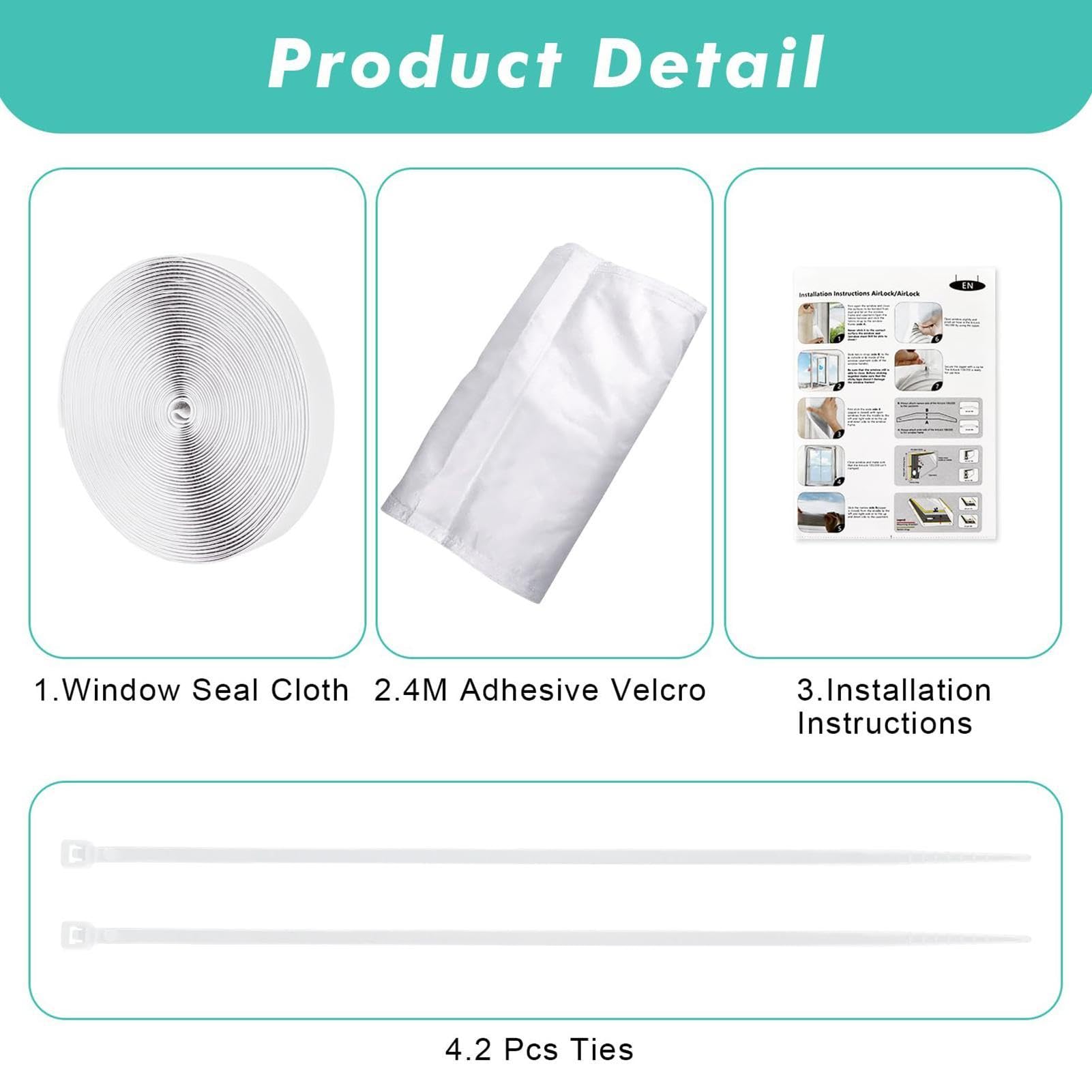 AC Window Seal Kit | Protezione UV impermeabile – AC Window Sealing Kit, per casa, dormitorio, appartamento, affitto, hotel, cucina, ristorante