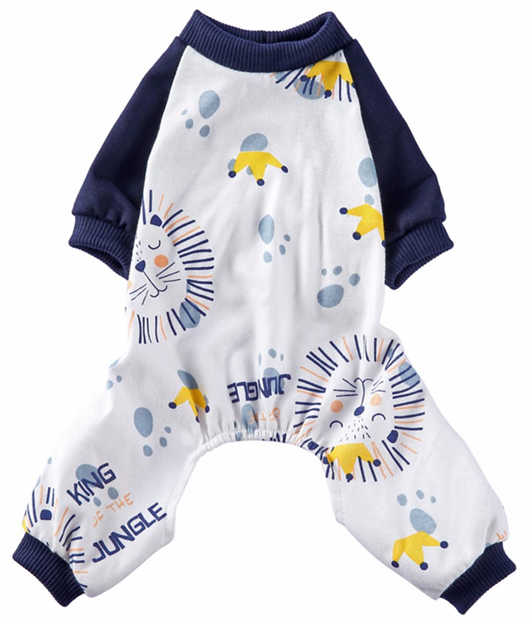 XIAOYU Dog Pajamas Lion Pattern Comfortable Puppy Cat Clothes Soft Dog Costumes Jumpsuit Shirt, M