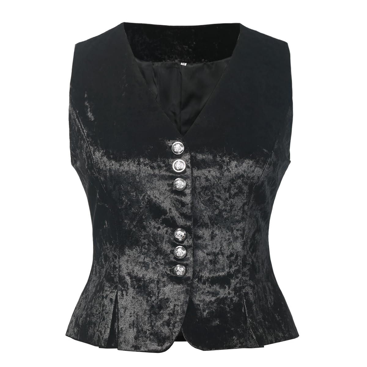 Gilet In Velluto Vintage Senza Maniche Per Donna – Scollo A V, Abbottonatura Corta, Perfetto Per Party Y2K