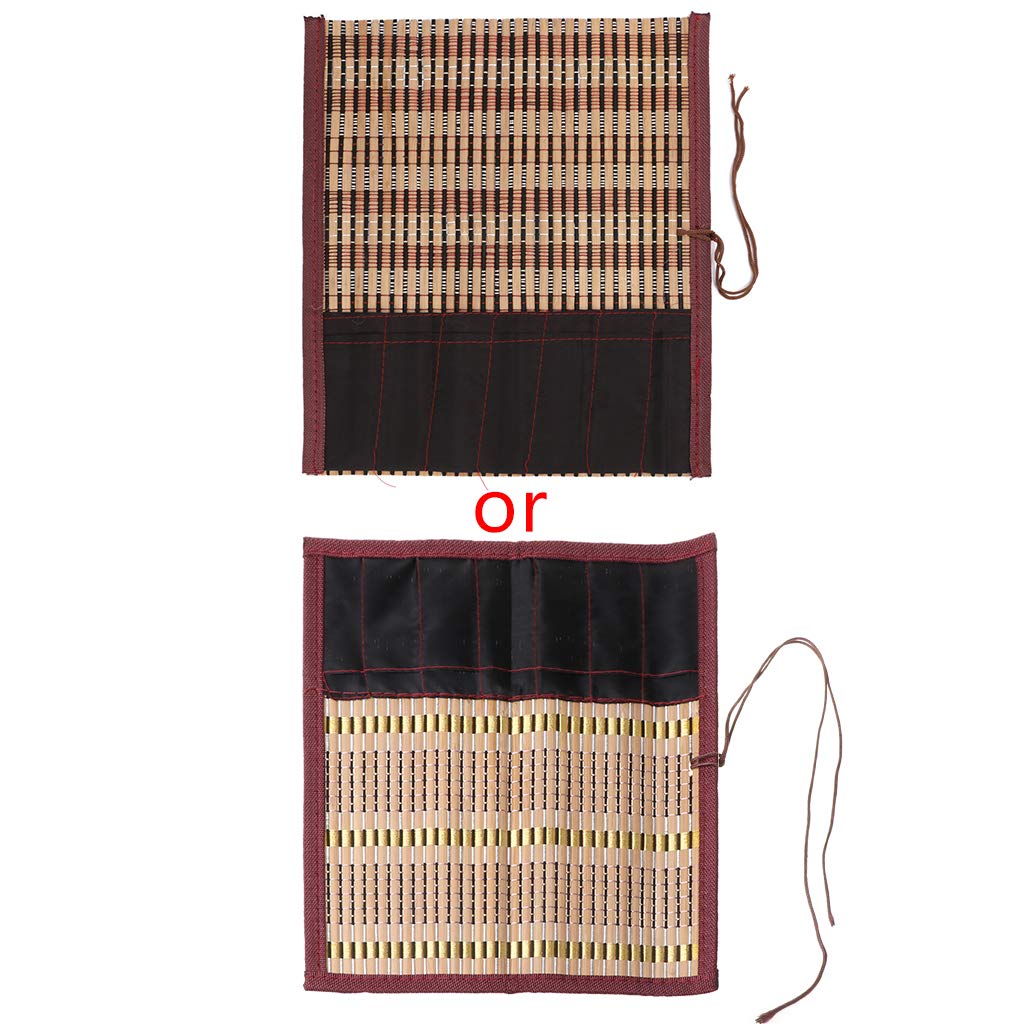 Xfuyi As Pic Shows Painting Brush Holder Bamboo Rolling Bag Pen For Case Curtain Pack Bamboo + Cloth
