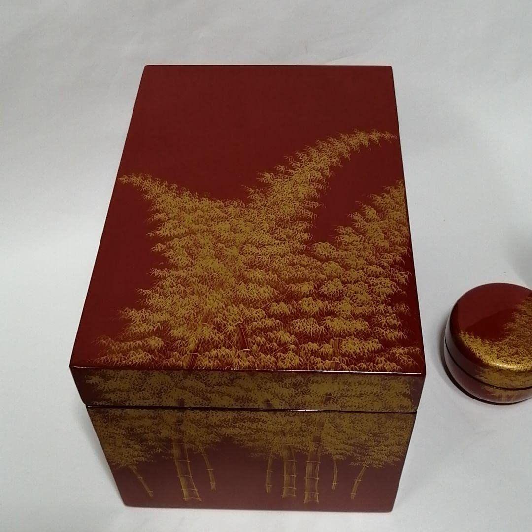 Amazon.co.jp: 茶道 利休茶箱 朱沈金 竹林 : ホーム＆キッチン
