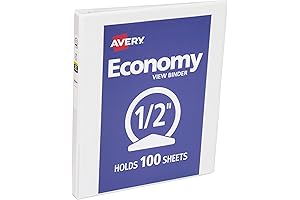 Avery Economy View Binder with 1/2 Inch Rings