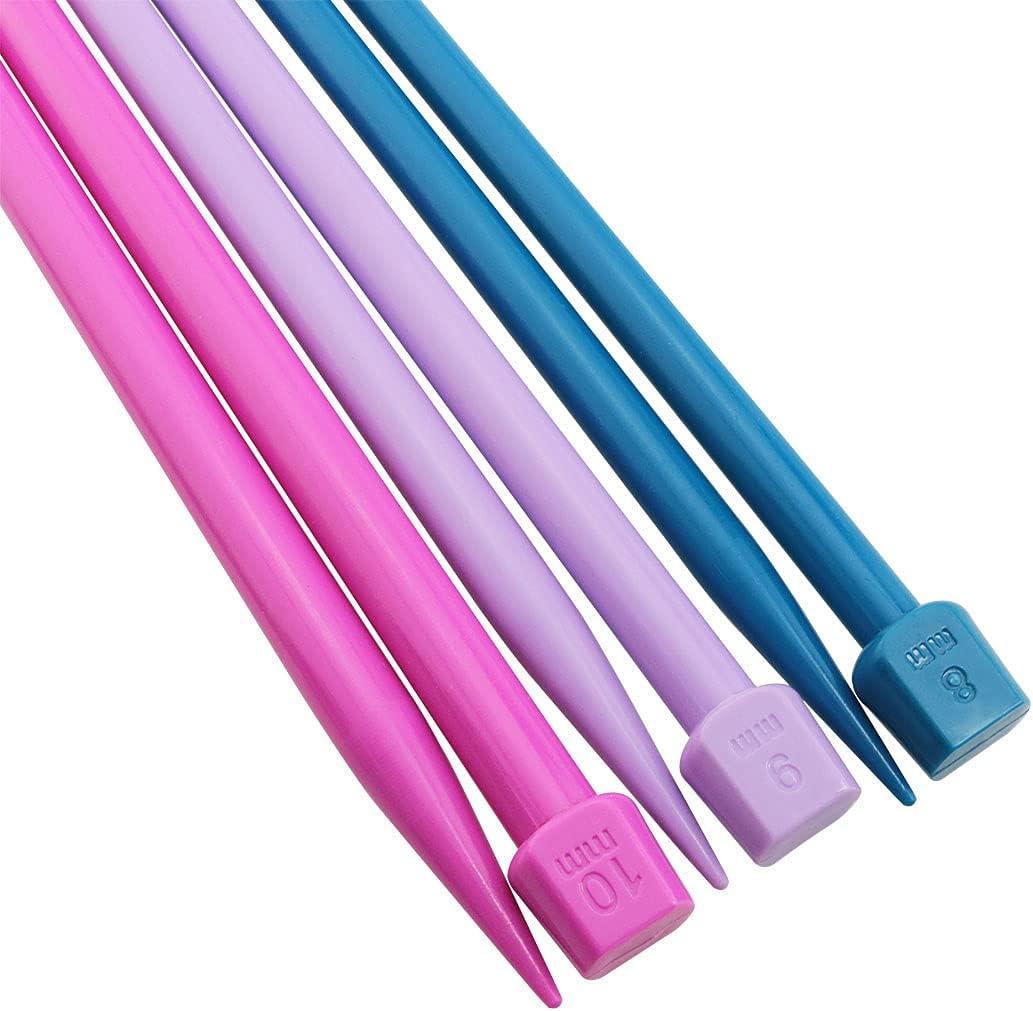 ITROLLE Knitting Needle 14PCS 4mm 5mm 6mm 7mm 8mm 9mm 10mm Colourful Single Pointed Knitting Straight Pins