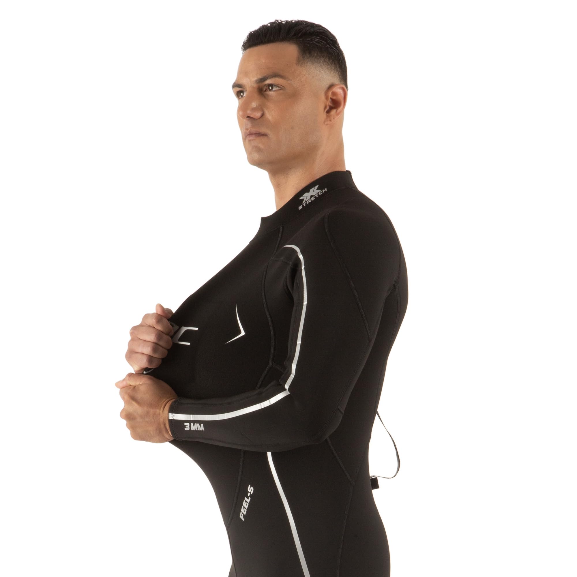 SEAC Feel-S Man 3mm – Muta da uomo in neoprene UltraStretch 3 mm, con cerniera posteriore YKK, cuciture Flatlock e ginocchiere rinforzate – Muta sub, snorkeling e freediving