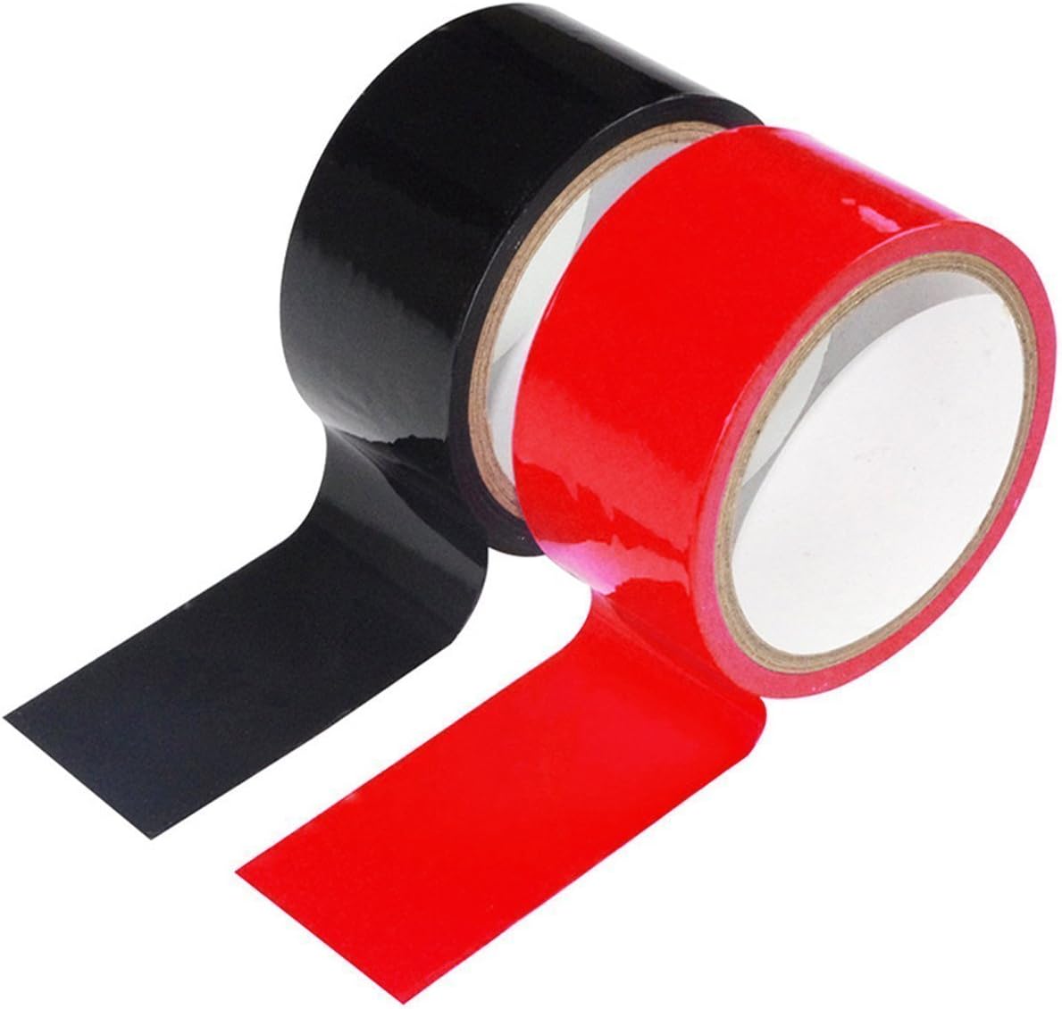 Non stick duct tape - no glue no sticky - easy to use strap on - 2 pack (Black Red)
