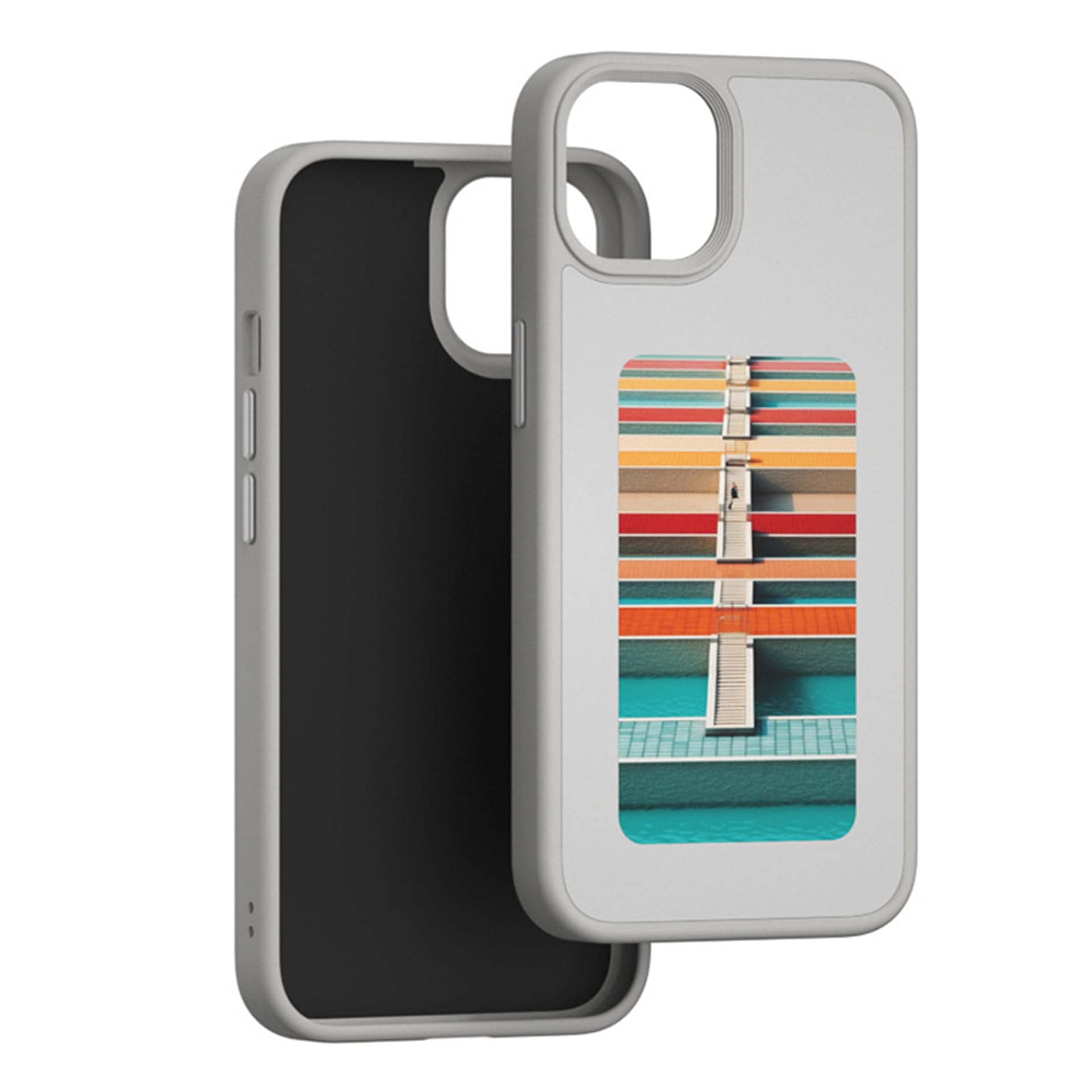 QSM E-Ink - Custodia per iPhone 15, con proiezione fotografica intelligente, personalizzata, per visualizzare istantaneamente le foto sullo schermo dell'inchiostro, cover posteriore per personalizzare