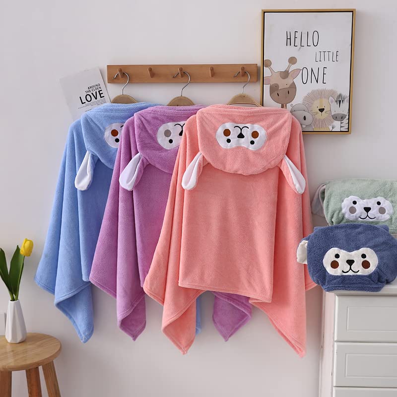 Image of YEBON Kids Hooded Towel Soft Absorbent Bath Towel with Cute Frog Design for Babie, Toddler, Infant Perfect Shower Gifts for Boys and Girls 28 inch x 55 inch (HZ09-B)