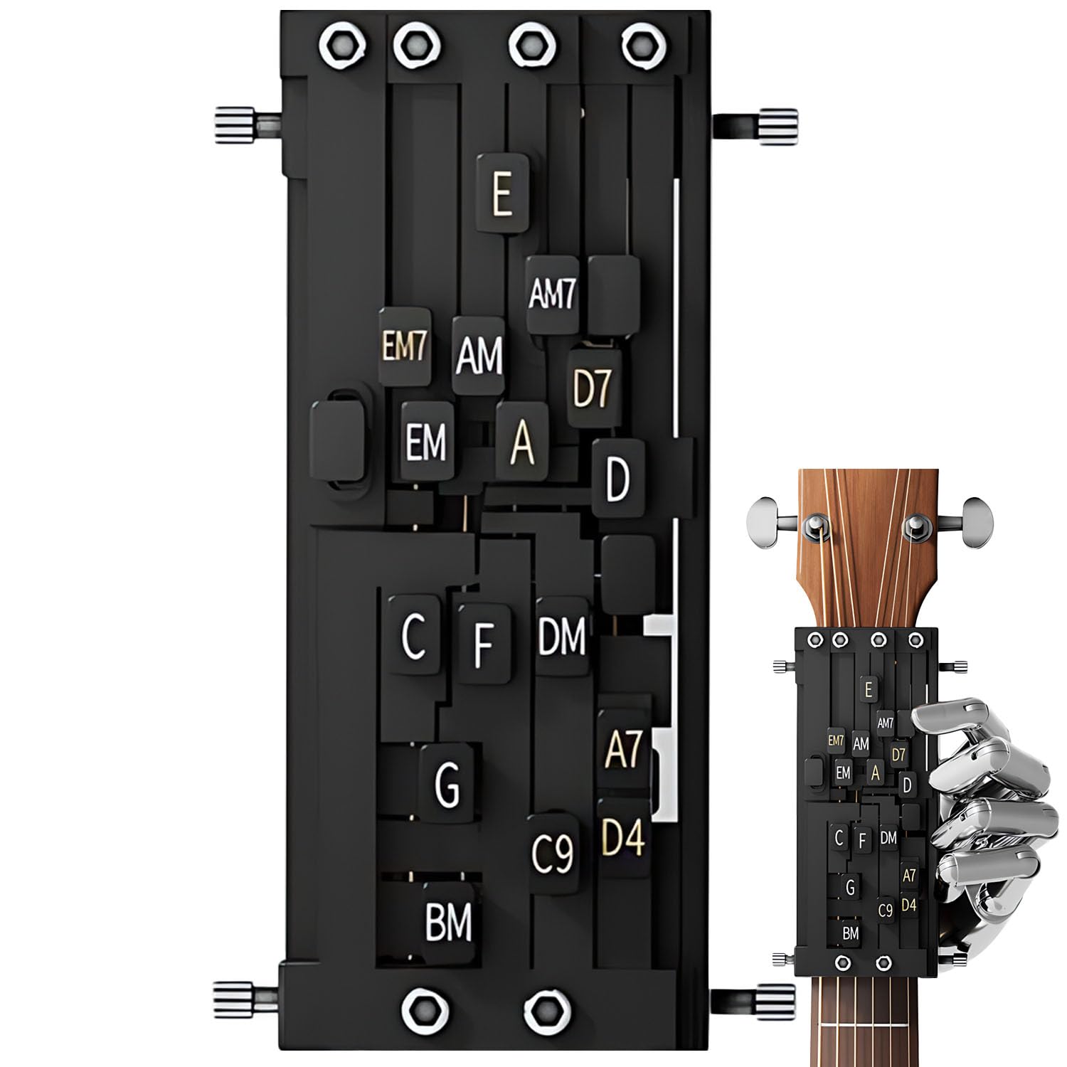 YURNB Guitar Chord Presser for All Guitars, Guitar Chord Aids Tools, Portable Guitar Accessories, One-Touch Guitar Chord Player, Practical Teaching Tool for Guitar Lover Beginner