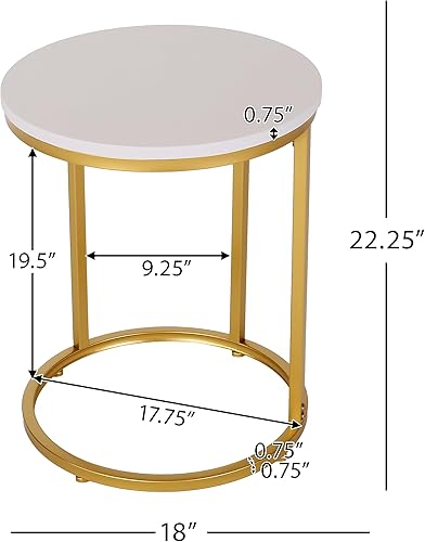 Miniatura 4 de Christopher Knight Home Ingersol - Mesa final, color dorado y blanco