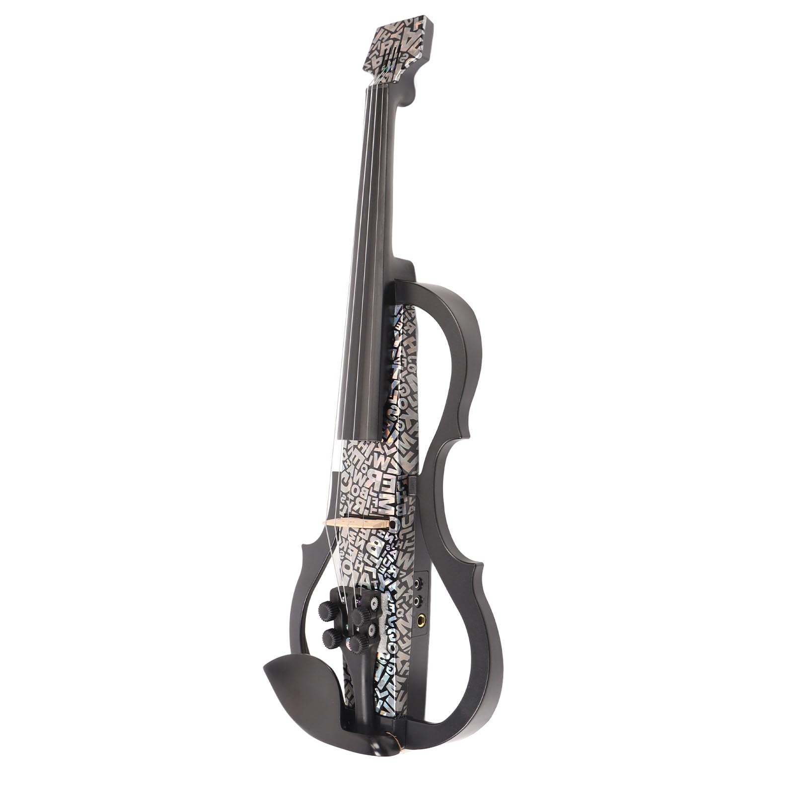 Violino Elettrico 4/4 Full Size, Raccordi Leggeri in Acero in Fibra di Carbonio Violino Silenzioso, da Pratica con Pickup Incorporato, Cuffie, Poggiaspalla, Borsa in Stoffa per Principianti