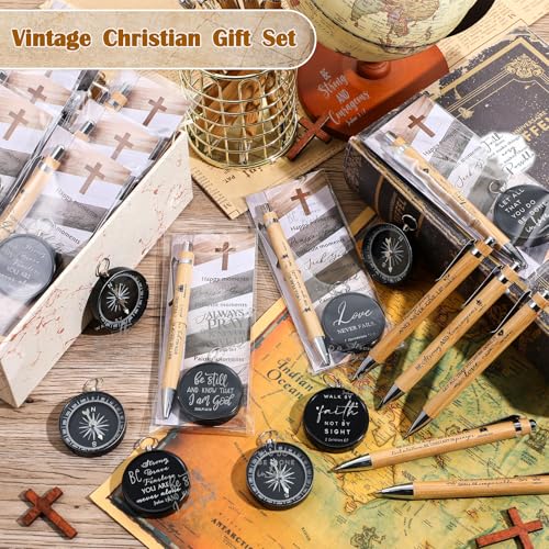 Set de 50 bolígrafos con brújula y marcadores religiosos miniatura 4