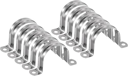 HARFINGTON 10 abrazaderas de conducto de 1 34 pulgadas y 1.772 in, abrazadera de tubo M45 U, correa de tubo rígida de acero inoxidable, soporte en