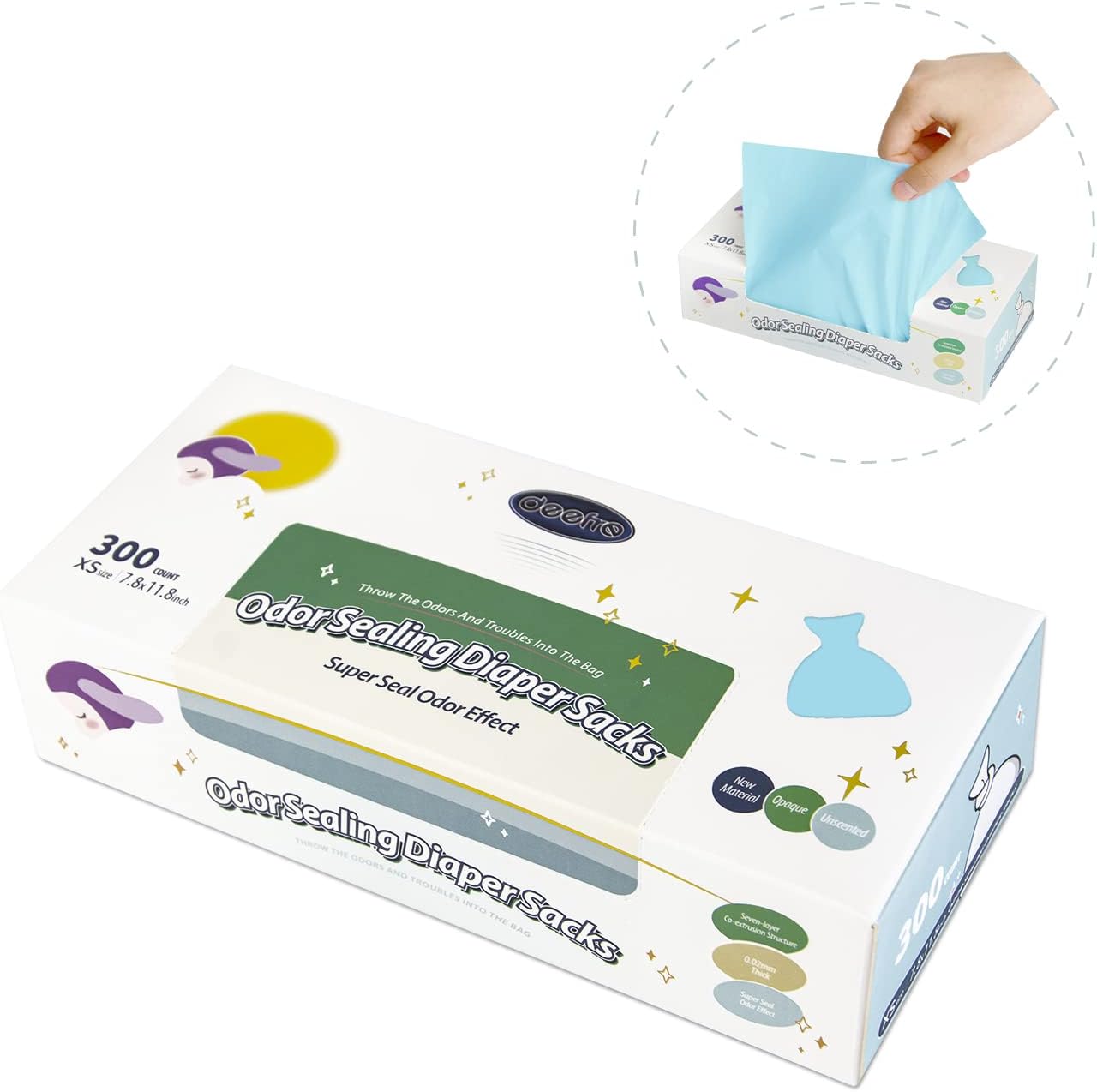 Odor Sealing Disposable Diaper Bags XS/300 Count Diaper Sacks Scented Diaper Trash Bags Large Capacity Diaper Disposal or Pet Waste Bags Odor Sealing Disposable Diaper Bags XS/300 Count Diaper Sacks Scented Diaper Trash Bags Large Capacity Diaper Disposal or Pet Waste Bags