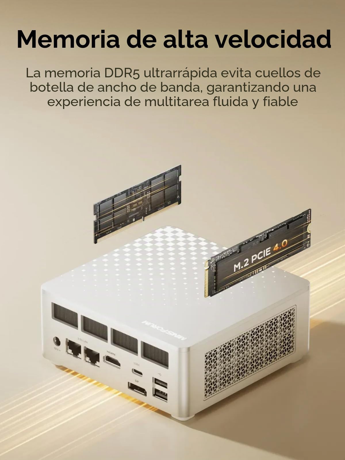 MINISFORUM Mini PC M1 Plus, Intel Core i5-12600H (12 núcleos/16 subprocesos, 4,5 GHz), 16 GB de RAM DDR5, SSD de 512 GB, Triple Pantalla 4K (HDMI/DP/USB 4.0), Doble 2,5 GbE, Wi-Fi 6E
