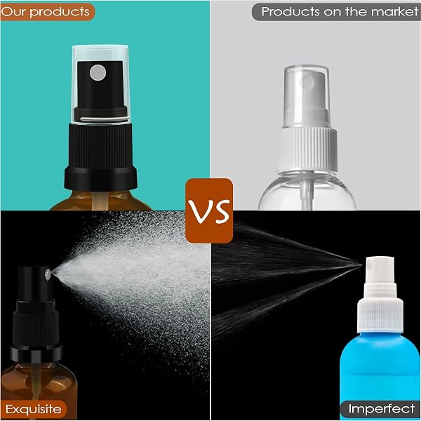Oulesvte 3 flaconi spray in vetro marrone, 50 ml, ricaricabili, nebulizzatore portatile, piccola bottiglia spray per famiglia, regali - 4