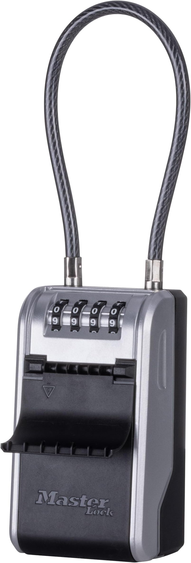 Master Lock Large Key Lock Box with Code, Key Safe for Property Managers Serving Tenants and Guests, Combination Dial Lock Box with Removable Cable for Indoor or Outdoor Use, 5482EC