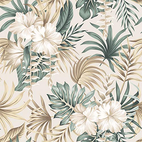 murando - Carta da parati Fiori 10 m Fotomurali TNT XXL - Murale Camera da Letto Decorazione da Muro Moderno Poster Gigante - Carta per Pareti Soggiorno - Nature Floreale Boho Verde Beige b-B-0574-j-a
