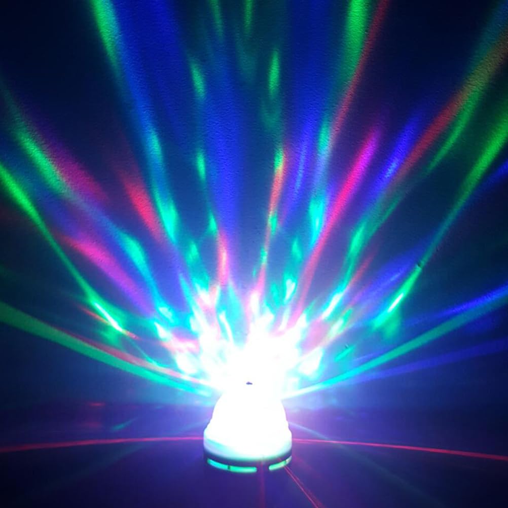 Rgb Led Rotating Disco Party Light Bulb with E27 Screw Base, Multi-Color Strobe Effect for Home Parties, Weddings, Clubs, and Holidays, 4.72 X 2.36 Inches, Plastic and Metal