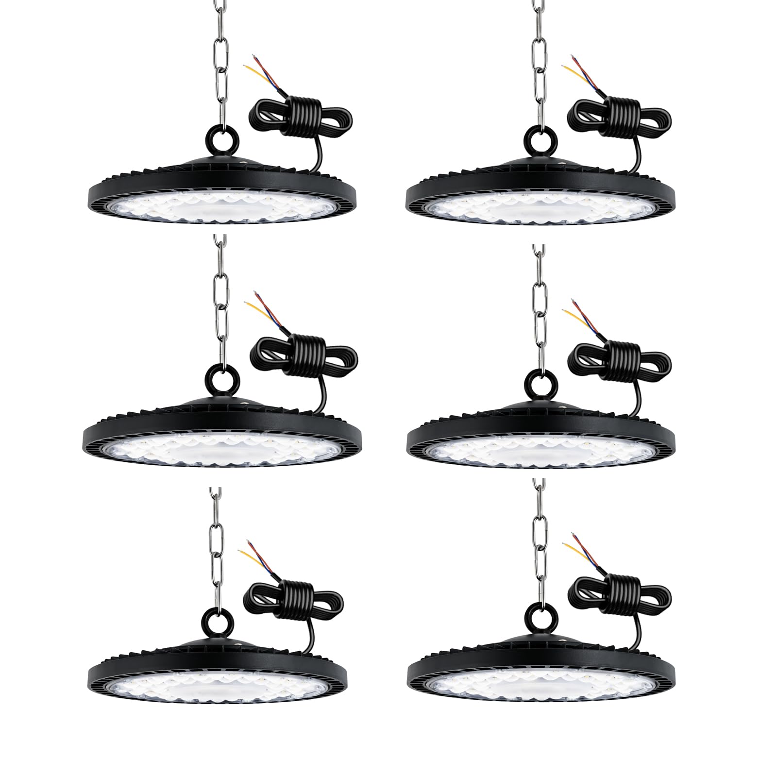 toobettp 100W UFO LED High Bay Light，10000LM Warehouse Lighting Daylight White 6500K IP65 Waterproof Shop Lights UFO Lighting for Warehouse Workshop Garage Factory Garage, 6 Packs