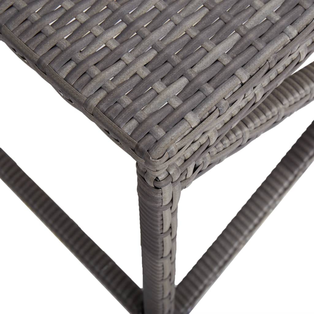 vidaXL Banco de jardín ratán sintético Gris 120 cm