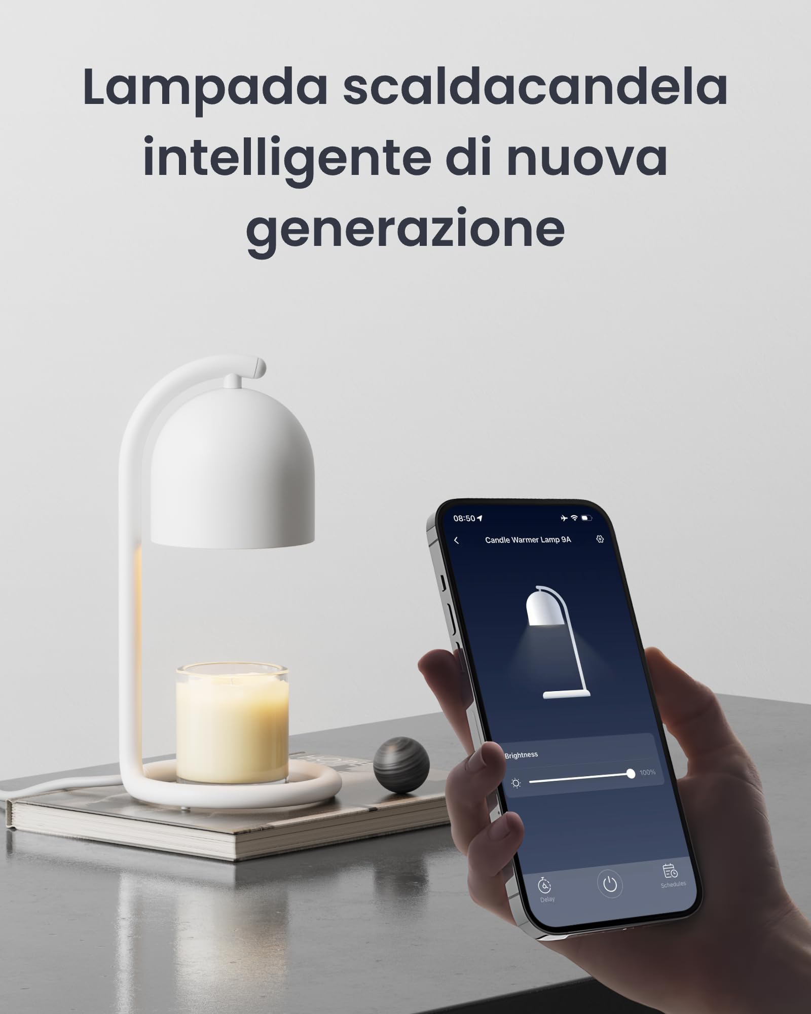 SwitchBot Lampada Scalda Candela Intelligente con Confezione Regalo, Scaldacera per Candele Compatibile Matter per Apple Home e Alexa, Timer e Dimmer Lampada Profumata per Regali di Casa Nuova, Bianco