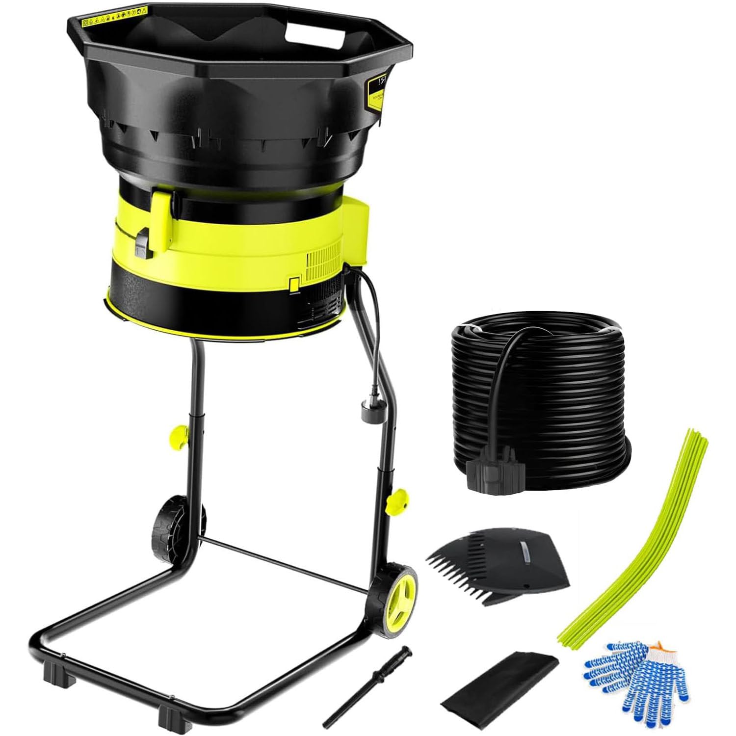 Trituradora electrica de hojas y compost portatil con diseño sin cuchillas para jardin de 30m