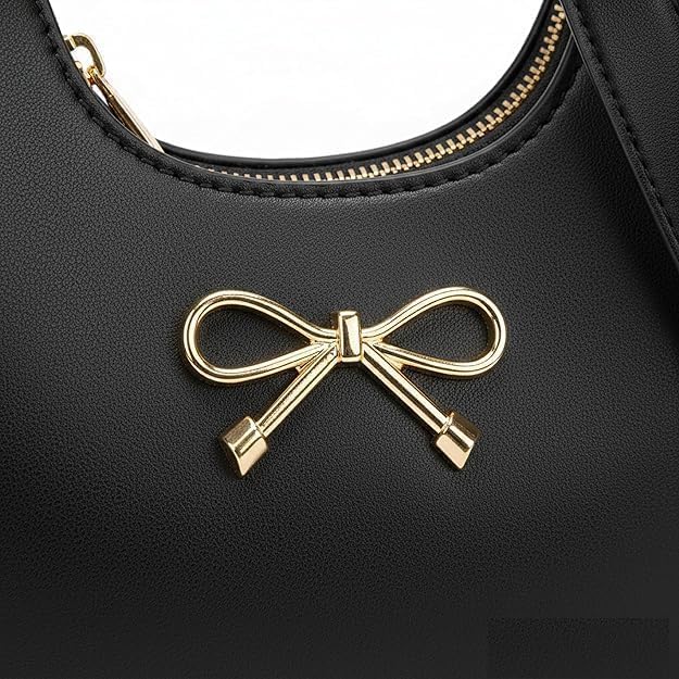 Image of Sky Magic Stylish Bag Women's Hobo Shoulder Bag with Bow Detail, Faux Leather Crossbody Handbag for Women