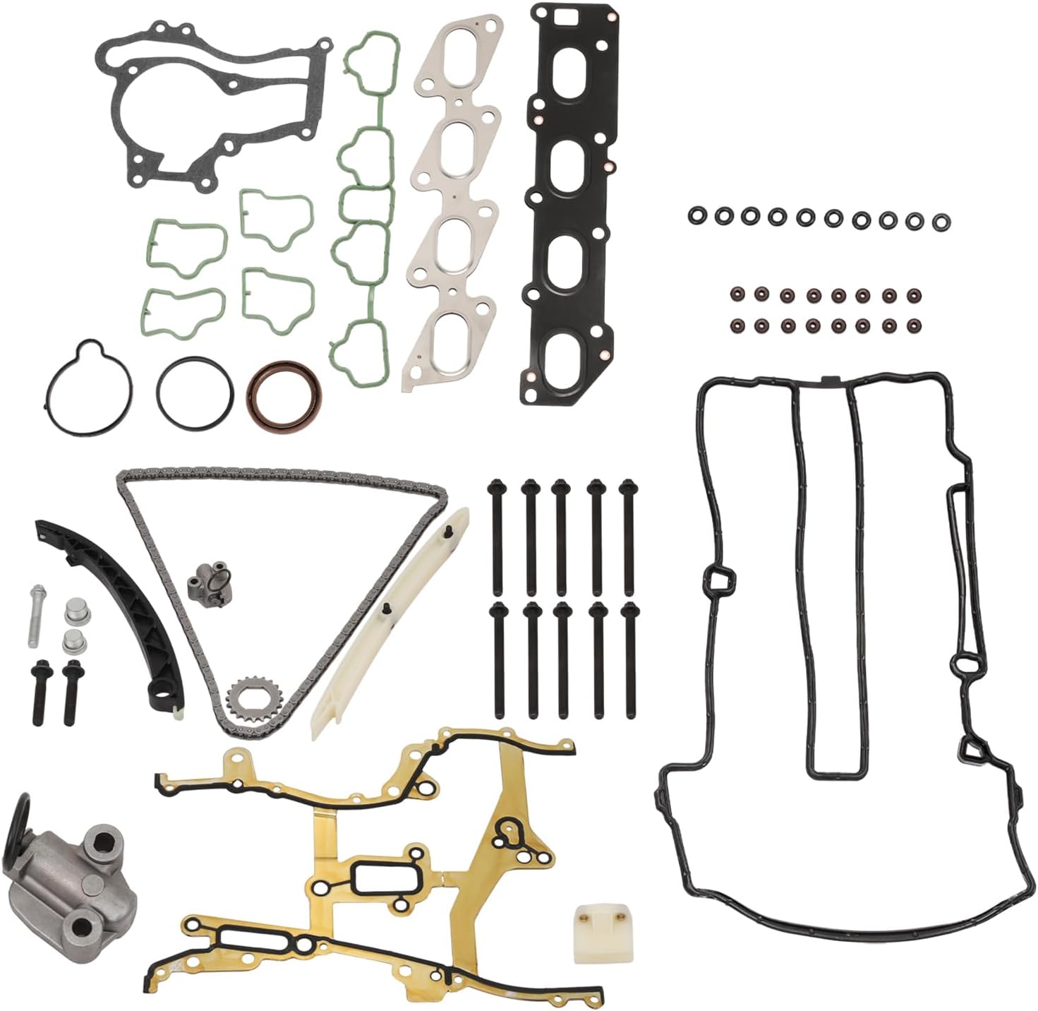 GEARZAAR Timing Chain Kit + Head Gasket Set + Head Bolts for Vauxhall