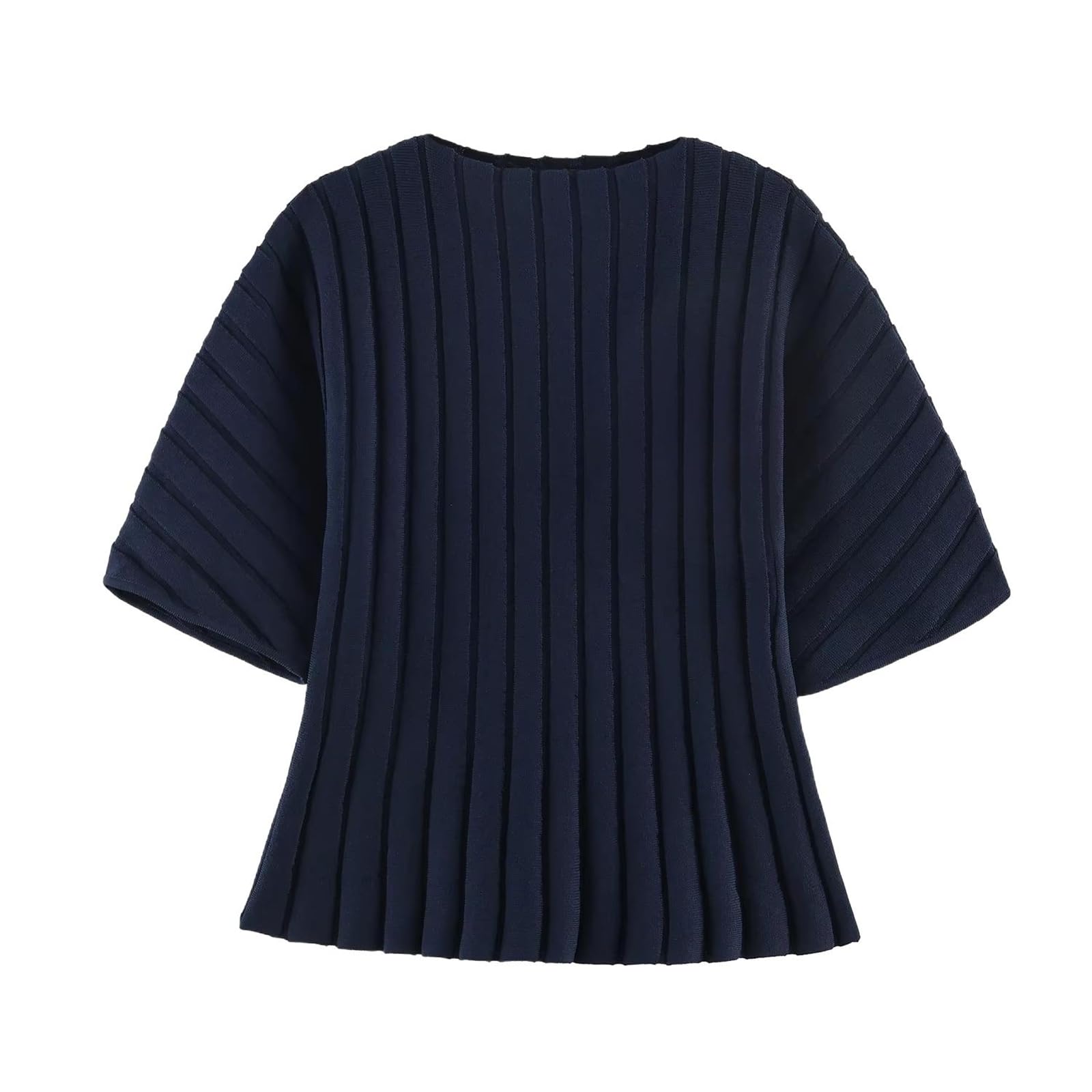 MORISTE Maglia a Maniche a Bolle Donna, Top a Maglia Coste Maniche Corte per Primavera Estate