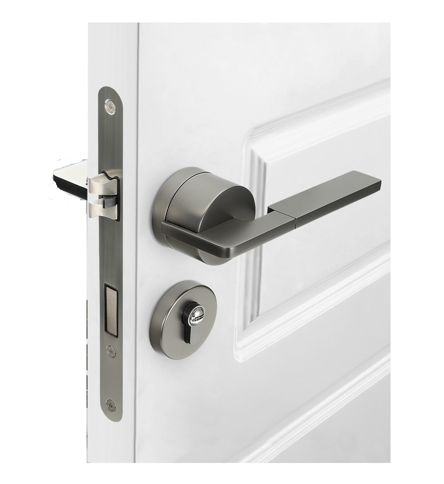 Serrure de porte mécanique divisée 72 Silent Lock pour poignée de porte intérieure en bois