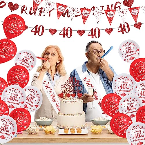 40th Wedding Anniversary Decorations,Ruby Wedding Anniversary ...