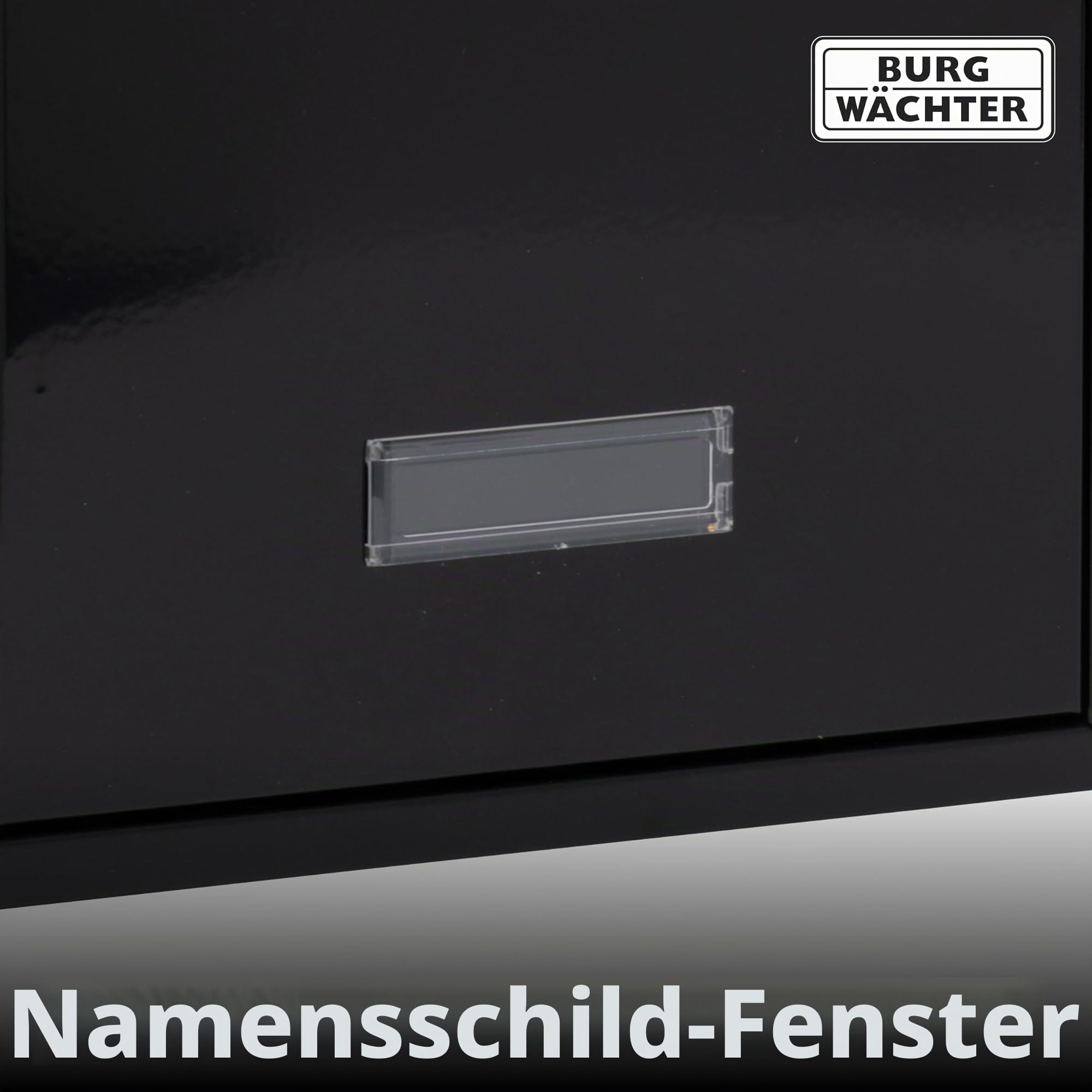 Burg Wächter MB11BK Forth Hintertüre und wandmontierter, abschließbarer, wetterfester Briefkasten aus verzinktem Stahl — Forth Schwarz — 251 x 354 x 100 mm