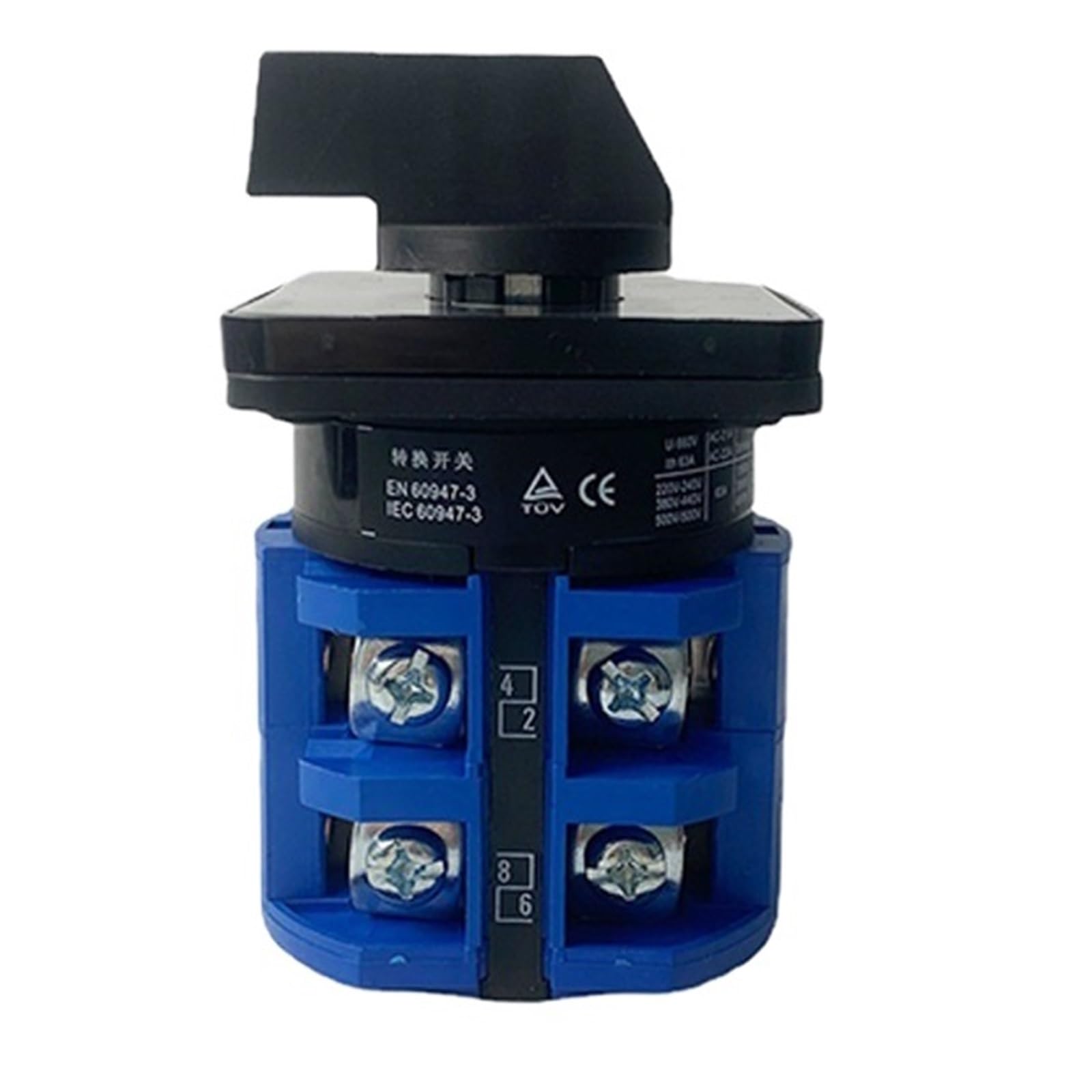YWZVBSDCS LW26-63 Rotary Cam Switch 63A 2 Poles Levels 8 Screws Terminals Multi Position Universal Changeover Selector YMW26-63/2(1234)