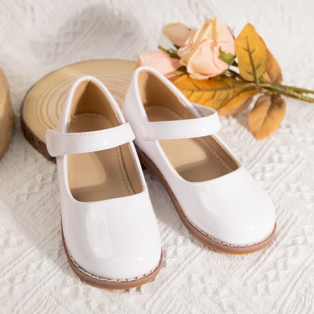 Toddler Girls Mary Jane Dress Shoes Ballet Flats Little Girls Soft Slip-On Bowknot Princess Shoes Wedding Party Casual Walking School Uniform Moccasins Baptism Shoes - Image 3