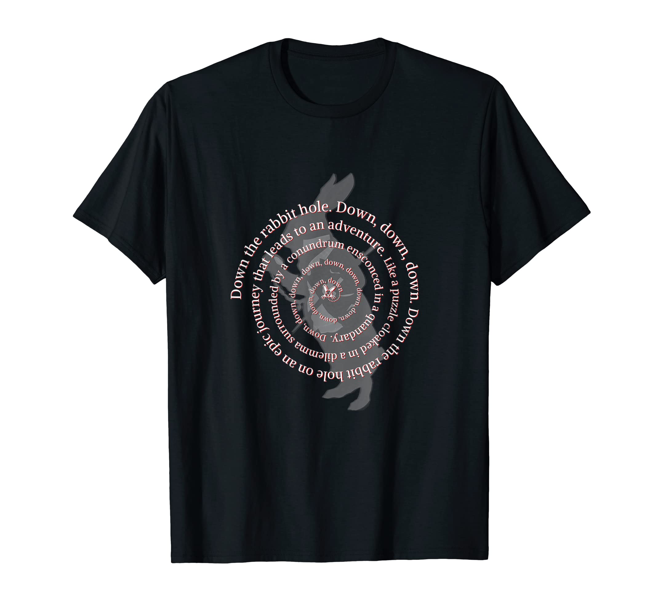 The Funny T-Shirts Co.Down the Rabbit Hole. Alice in Wonderland T-Shirt. T-Shirt