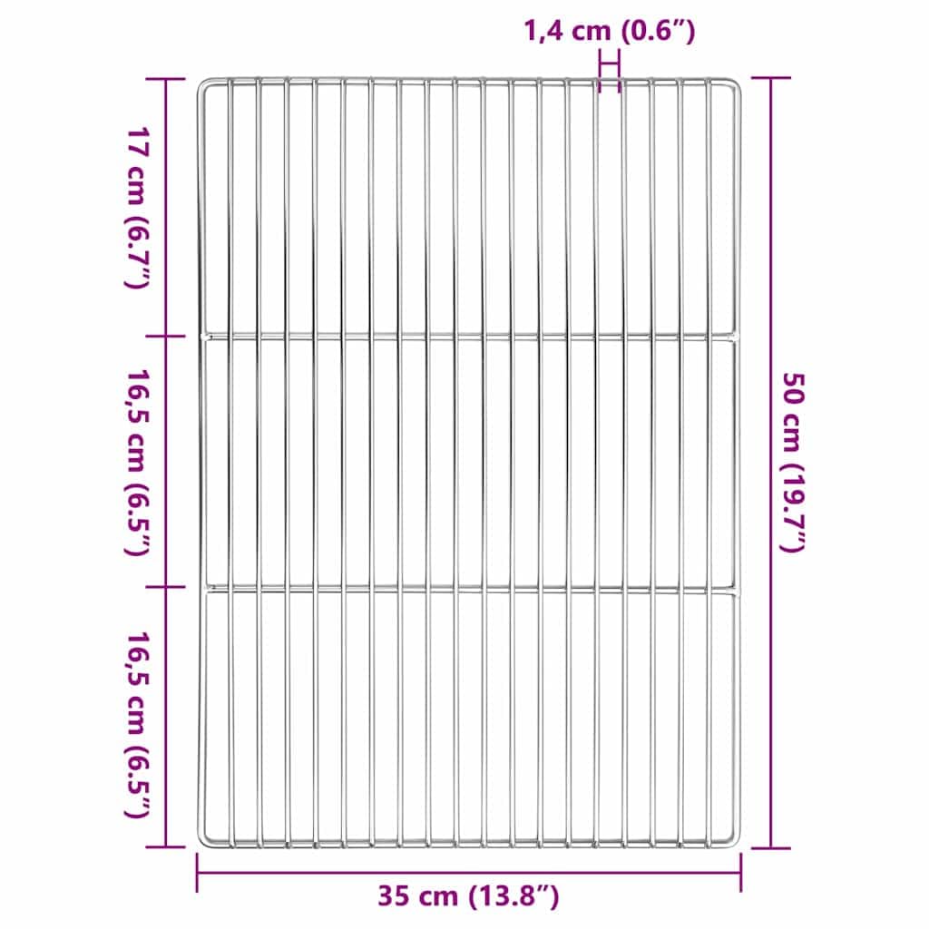 vidaXL Ruszt grillowy 50 x 35 cm Stal nierdzewna srebrny