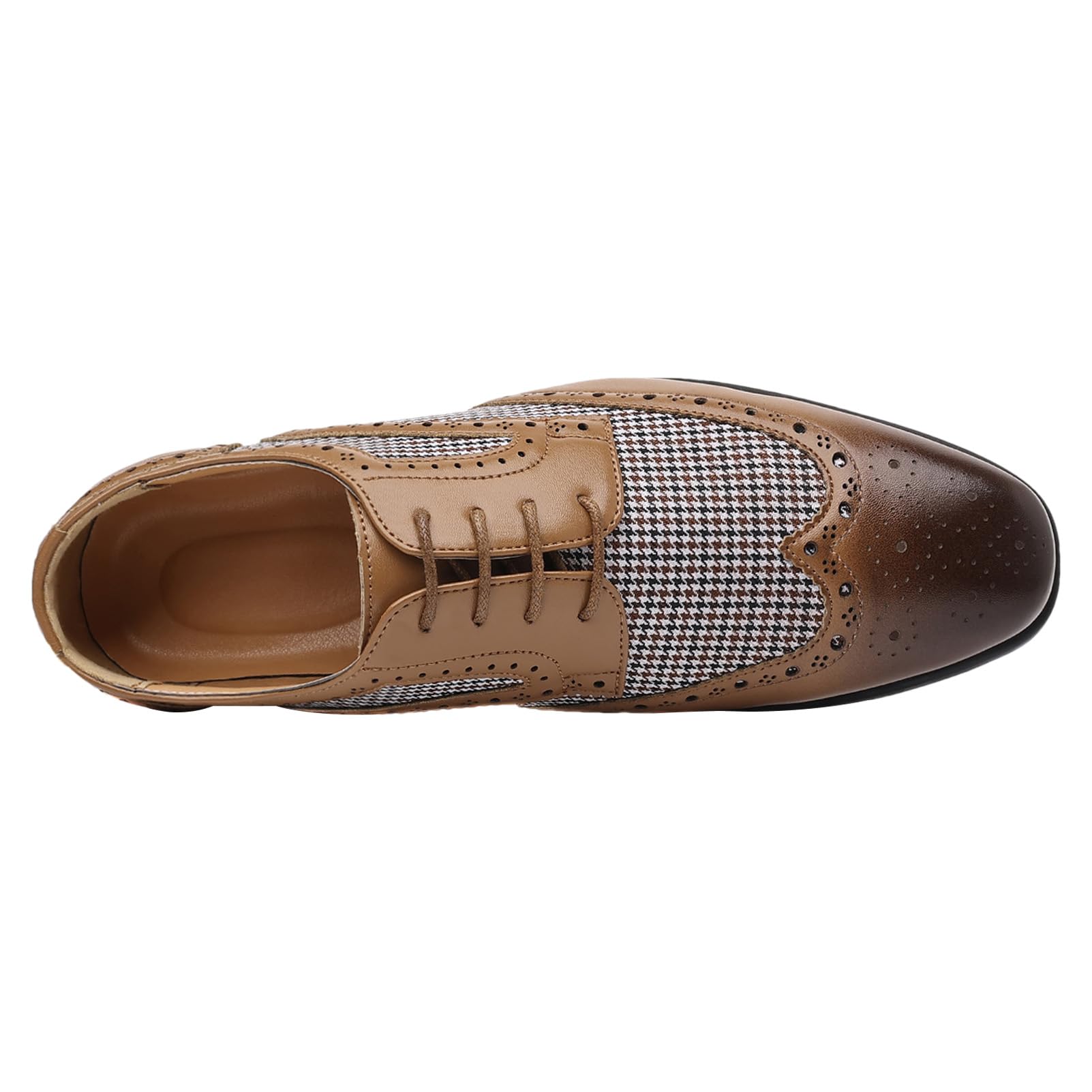 ANUFER Hombre Guapo Bloque de Color Zapatos de Vestir con Cordones Piel Sintética Brogues